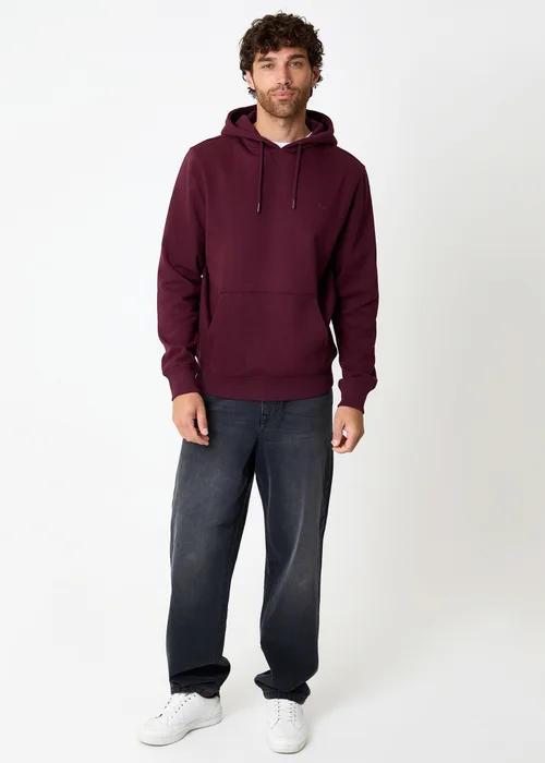 Threadbare Burgundy Cotton Blend Pullover Hoody - XL Image 3