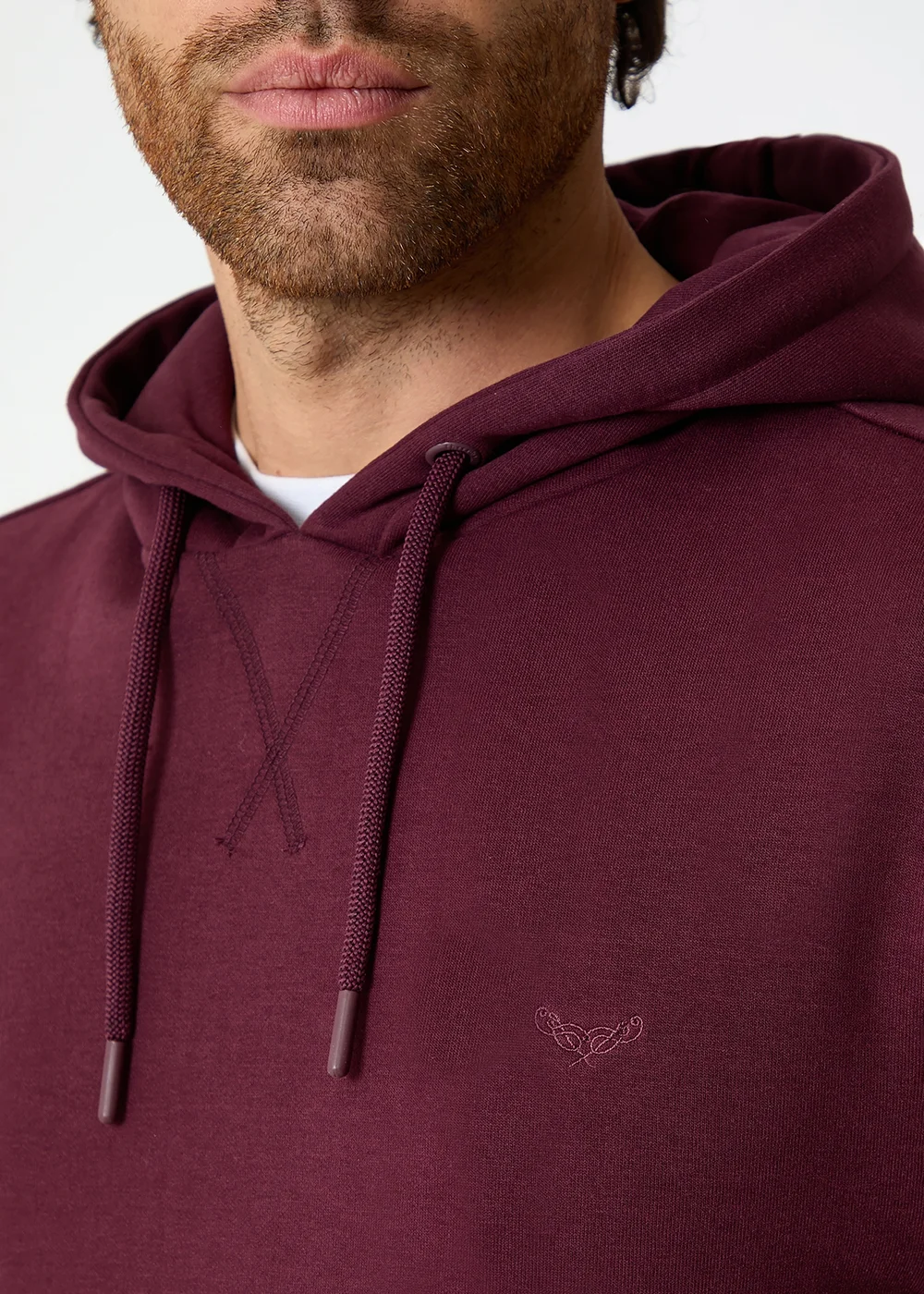 Threadbare Burgundy Cotton Blend Pullover Hoody - XL Image 4