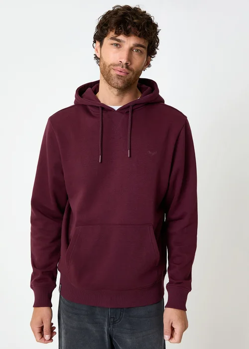 Threadbare Burgundy Cotton Blend Pullover Hoody - XL Image 1