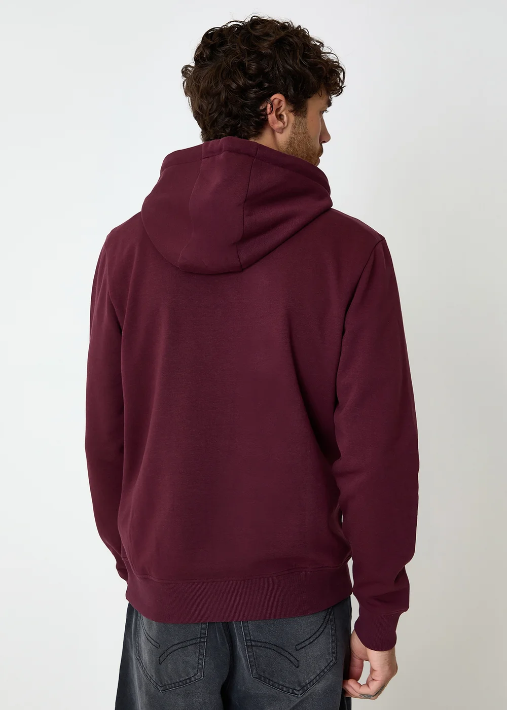 Threadbare Burgundy Cotton Blend Pullover Hoody - XL Image 2