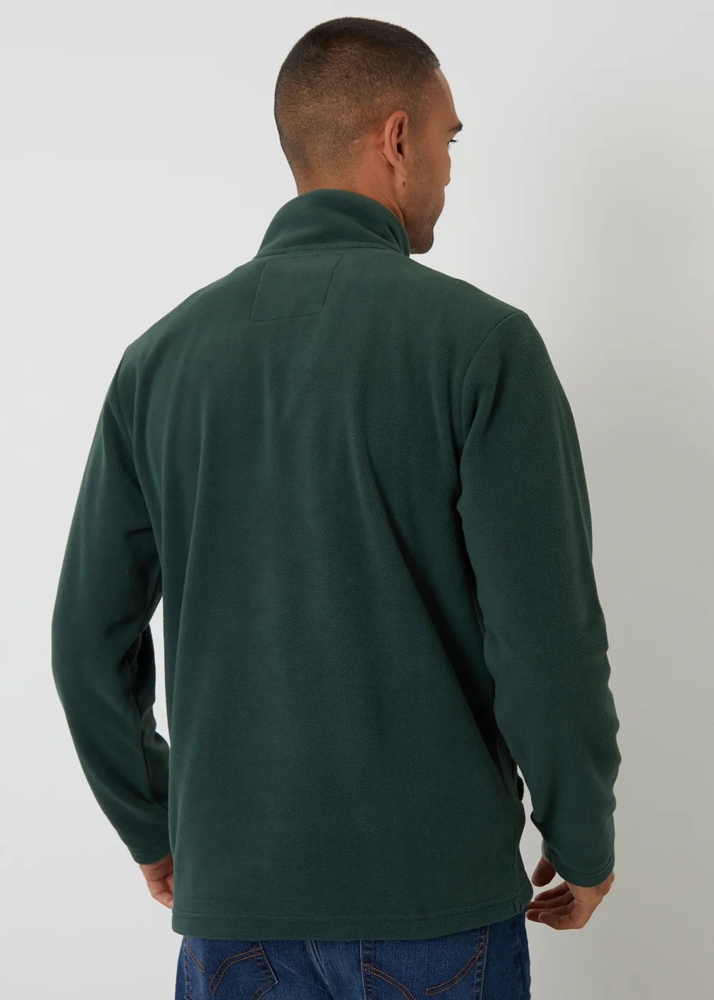 Threadbare Green Quarter Zip Microfleece Sweatshirt - 2XL Image 2