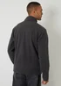 Threadbare Dark Grey Quarter Zip Microfleece Sweatshirt - M Image 2