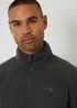 Threadbare Dark Grey Quarter Zip Microfleece Sweatshirt - M Image 4