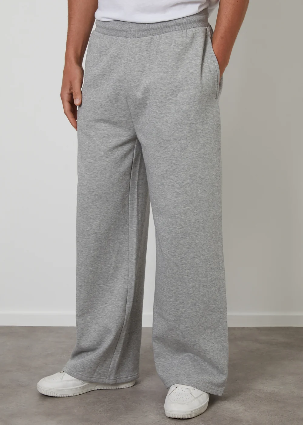Threadbare Light Grey Wide Leg Joggers - M Image 1
