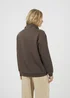 Brave Soul Brown Quarter Zip Funnel Neck Sweatshirt - Extra small Image 2