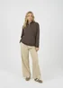 Brave Soul Brown Quarter Zip Funnel Neck Sweatshirt - Extra small Image 4