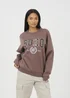Brave Soul Taupe Slogan Crew Neck Sweatshirt - Extra small Image 1