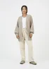Brave Soul Taupe Fisherman Knit Dropped Shoulder Cardigan - Small Image 4