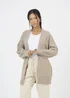 Brave Soul Taupe Fisherman Knit Dropped Shoulder Cardigan - Small Image 1