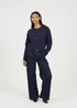 Brave Soul Navy Round Neck Jersey Knit Cardigan - Large Image 4