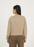 Brave Soul Taupe Round Neck Jersey Knit Cardigan - Small Image 2