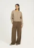 Brave Soul Taupe Round Neck Jersey Knit Cardigan - Small Image 4