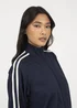 Brave Soul Navy Side Stripe Zip Through Sweatshirt - XL Image 3