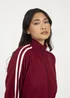 Brave Soul Burgundy Side Stripe Zip Through Sweatshirt - Large Image 3