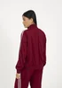 Brave Soul Burgundy Side Stripe Zip Through Sweatshirt - Large Image 2