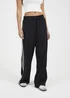 Brave Soul Black Side Stripe Wide Leg Joggers - L Image 1