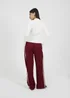 Brave Soul Burgundy Side Stripe Wide Leg Joggers - XL Image 2