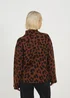 Brave Soul Brown Animal Jacquard Turtle Neck Tunic Jumper - Medium Image 2