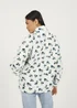 Brave Soul Cream Floral Print Zip Through Sherpa Fleece With Matching Scrunchie - XL Image 2
