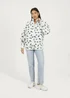 Brave Soul Cream Floral Print Zip Through Sherpa Fleece With Matching Scrunchie - XL Image 4
