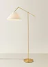 ValueLights Layla Brushed Gold Adjustable Floor Lamp with Linen Shade - One Size Image 6