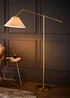 ValueLights Layla Brushed Gold Adjustable Floor Lamp with Linen Shade - One Size Image 2