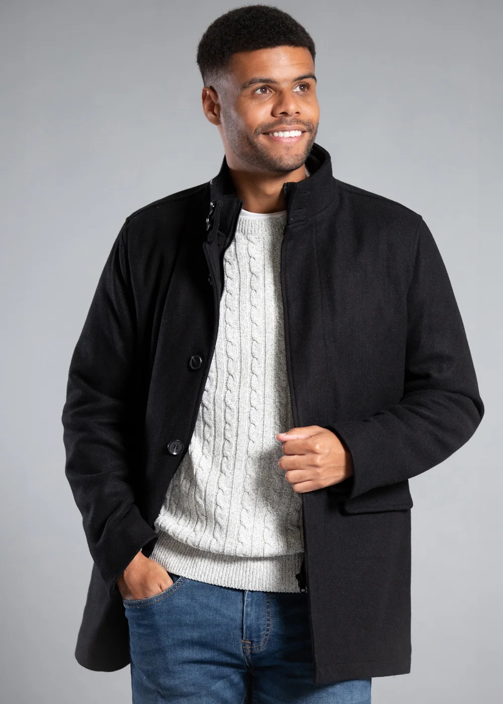 Tokyo Laundry Black Padded Faux Wool Coat - L Image 1