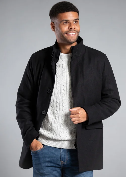 Tokyo Laundry Black Padded Faux Wool Coat - L Image 1