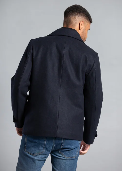 Tokyo Laundry Navy Faux Wool Double-Breasted Coat - XL Image 2