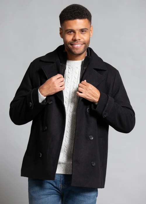 Tokyo Laundry Black Faux Wool Double-Breasted Coat - 2XL Image 1