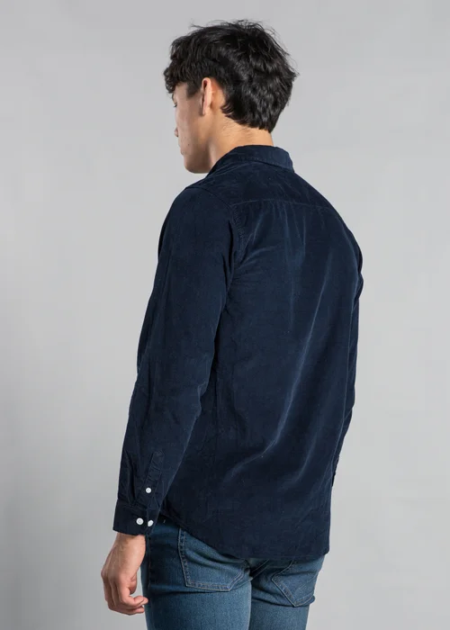 Tokyo Laundry Navy Cotton Corduroy Long Sleeve Shirt - Large Image 2