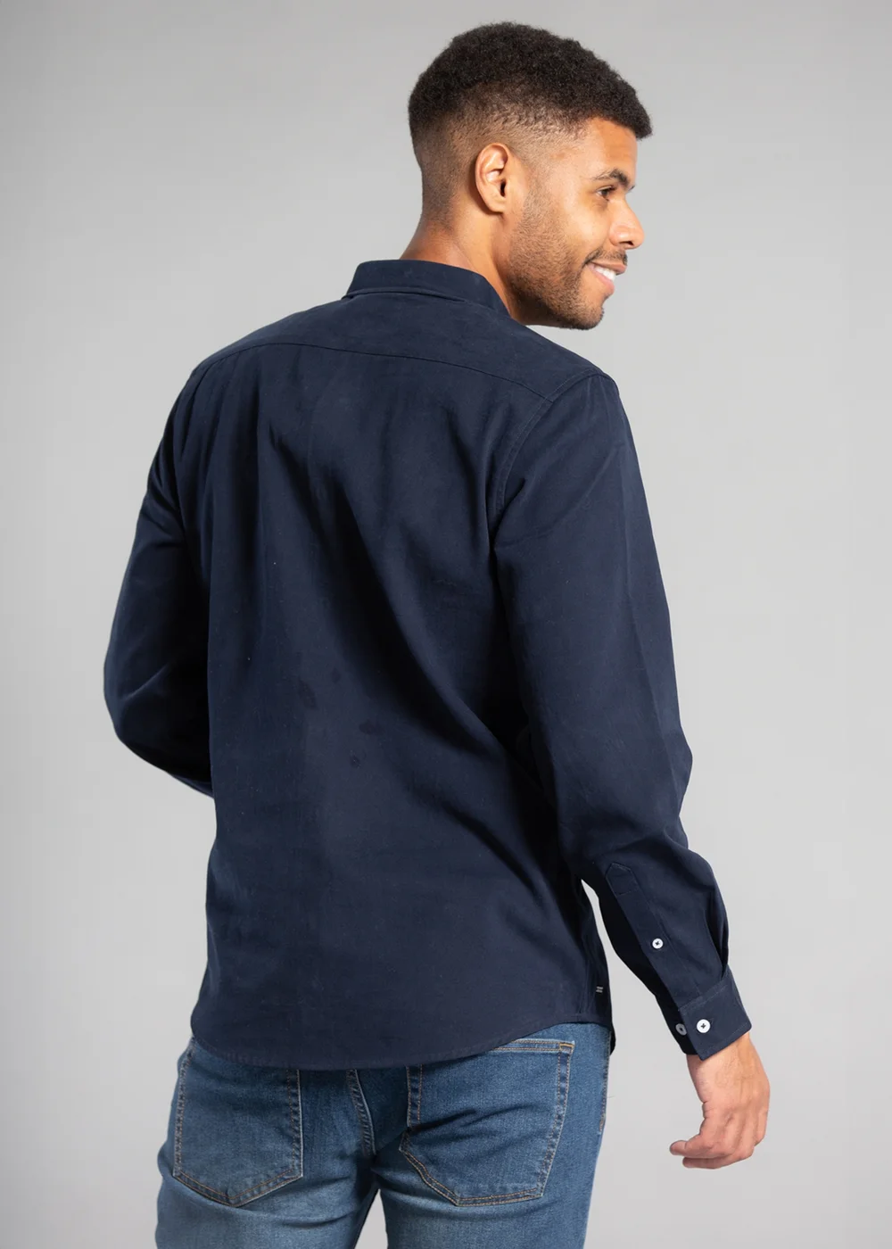 Tokyo Laundry Navy Cotton Oxford Long Sleeve Shirt - Extra Large Image 2