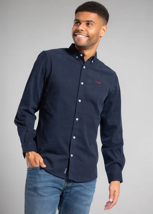 Tokyo Laundry Navy Cotton Oxford Long Sleeve Shirt - Extra Large Image 1