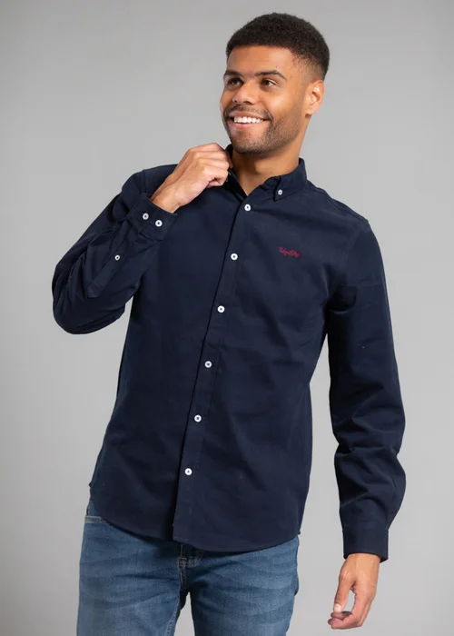 Tokyo Laundry Navy Cotton Oxford Long Sleeve Shirt - Extra Large Image 3