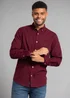 Tokyo Laundry Burgundy Cotton Oxford Long Sleeve Shirt - Small Image 1