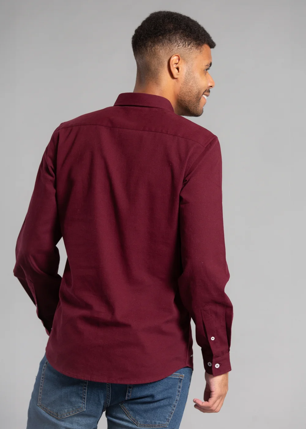 Tokyo Laundry Burgundy Cotton Oxford Long Sleeve Shirt - Small Image 2