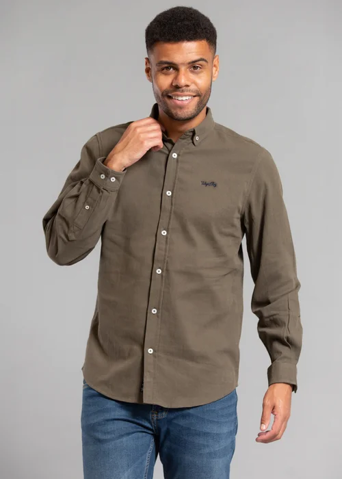 Tokyo Laundry Khaki Cotton Oxford Long Sleeve Shirt - XXL Image 3