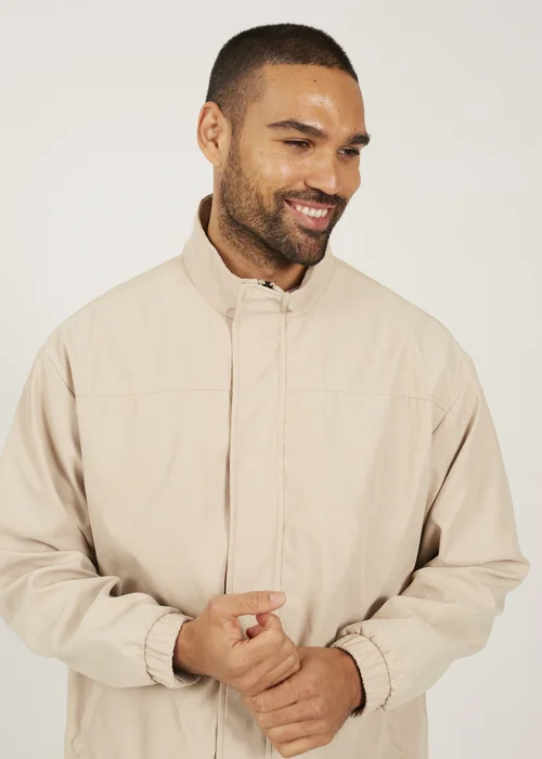 Brave Soul Stone Funnel Neck Oversized Jacket - S Image 3