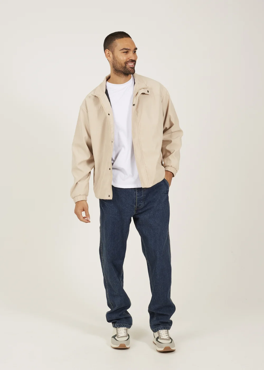 Brave Soul Stone Funnel Neck Oversized Jacket - S Image 4