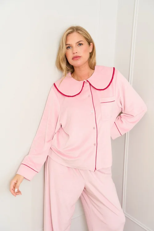 JimJam Pink Large Collar Pyjama - Small Image 2