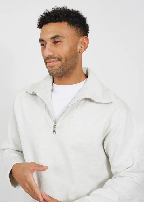 Brave Soul Natural High Funnel Neck 1/4 Zip Sweatshirt - XL Image 4