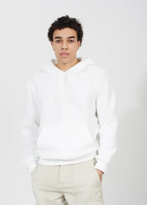 Brave Soul Cream Teddy Fleece Hoodie - L Image 1