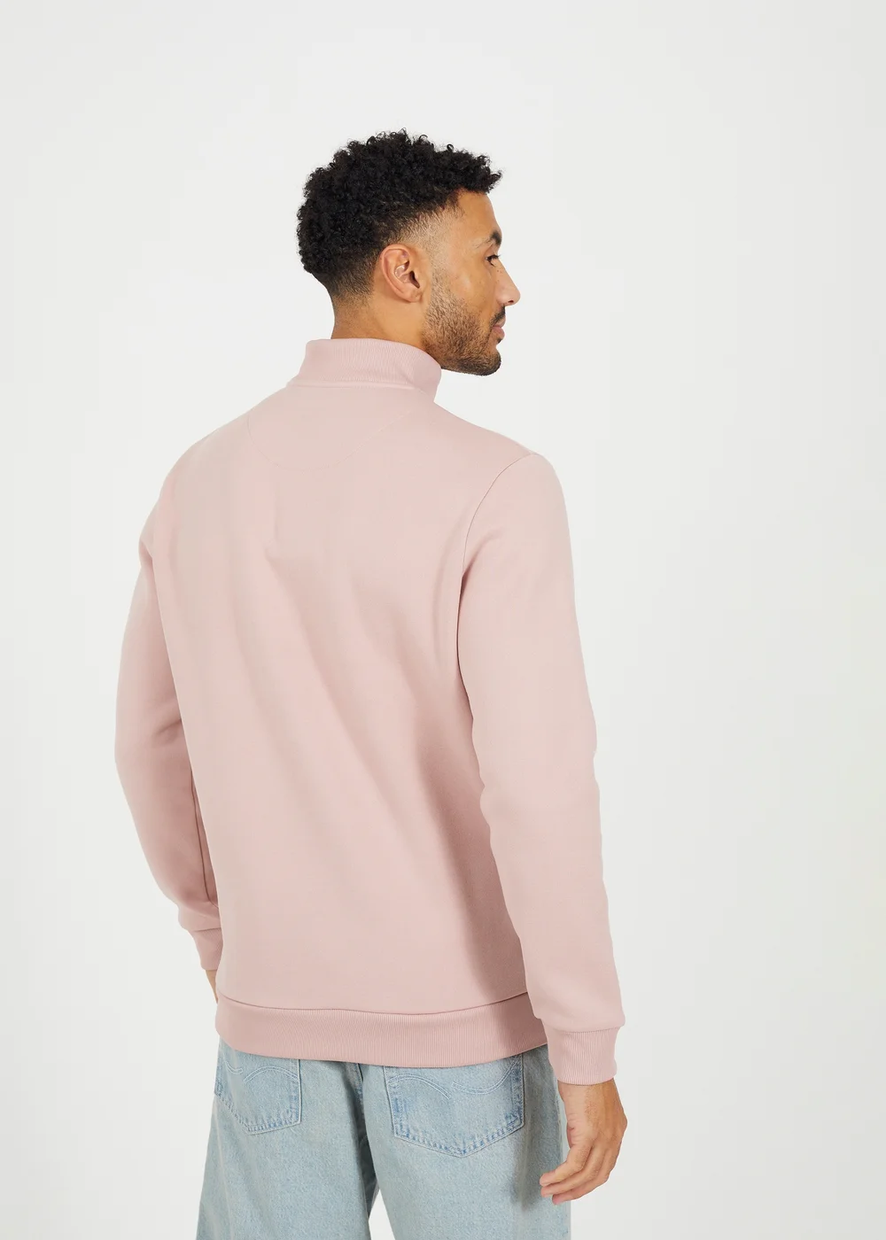 Brave Soul Pink Funnel Neck 1/4 Zip Sweatshirt - XL Image 2
