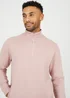 Brave Soul Pink Funnel Neck 1/4 Zip Sweatshirt - XL Image 3