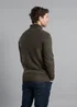 Kensington Eastside Khaki Ribbed 1/4 Zip Funnel Neck Jumper - Extra Large Image 3