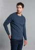 Kensington Eastside Navy Cotton Blend Crew Neck Twist Jumper - Large Image 2