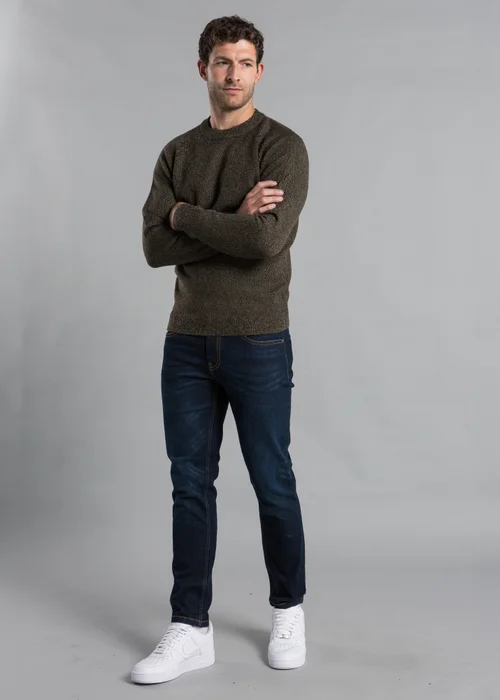 Kensington Eastside Khaki Jersey Knit Raglan Crew Neck Jumper - XXL Image 4