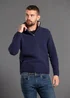 Kensington Eastside Navy Quarter Zip Raglan Sleeve Knitted Jumper - XXL Image 3