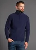 Kensington Eastside Navy Quarter Zip Raglan Sleeve Knitted Jumper - XXL Image 1