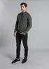 Kensington Eastside Khaki Quarter Zip Twisted Yarn Knitted Jumper - Medium Image 4